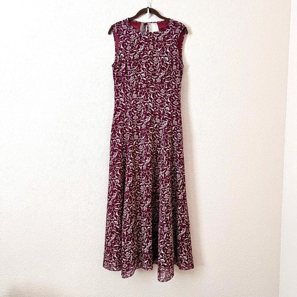 David Warren Size 8 Women Vintage 90s Y2K Red Floral Dainty Romantic Maxi Dress